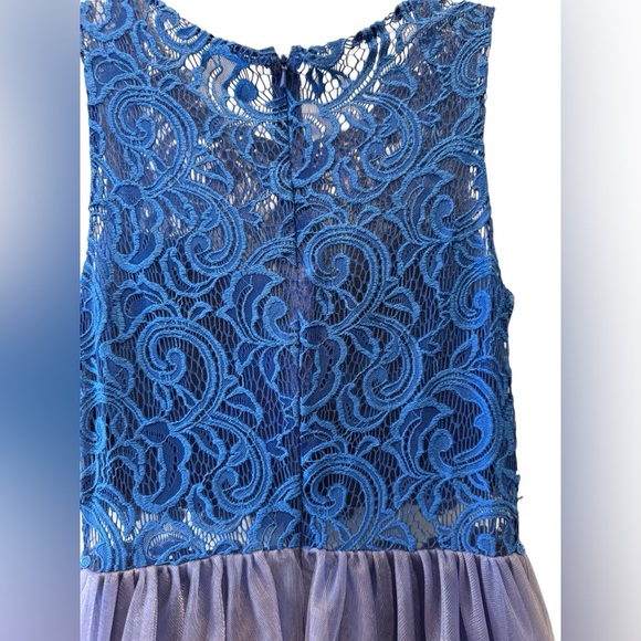 May Queen Couture USA Dress Sequined Prom Formal Cocktail HOCO Size 10 Blue - Picture 13 of 16